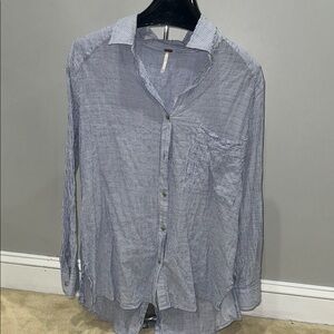 Free people women’s Blue button up Striped Shirt M